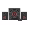 Garsiakalbių rinkinys GENESIS Helium 610BT 2.1, 60 W RMS, Bluetooth, laidinis, raudonas/juodas, kompaktiškas žemųjų dažnių garsiakalbis