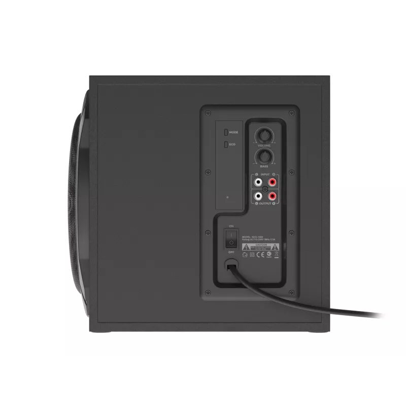 Garsiakalbių rinkinys GENESIS Helium 610BT 2.1, 60 W RMS, Bluetooth, laidinis, raudonas/juodas, kompaktiškas žemųjų dažnių garsiakalbis