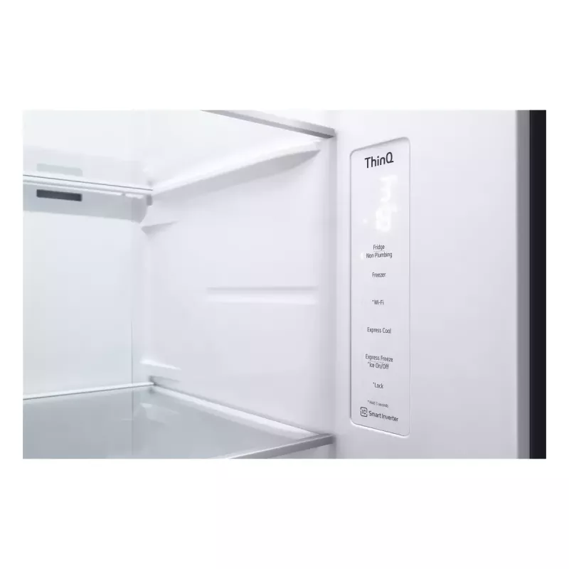 Šaldytuvas su šaldikliu LG GSGV81PYLL, 635 L bendras, šaldytuvas 416 L, šaldiklis 219 L, metalinis sidabras