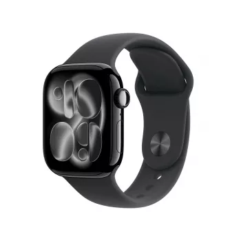 Išmanusis laikrodis Apple Watch Series 11 GPS 42mm Jet Black aliuminio korpusas su juodu sportiniu dirželiu M/L