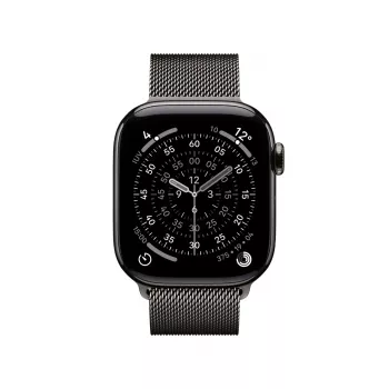 Išmanusis laikrodis Apple Watch Series 11 GPS + Cellular 42mm Slate Titanium korpusas su Slate Milanese apyranke, 64 GB, OLED, 374x446 px