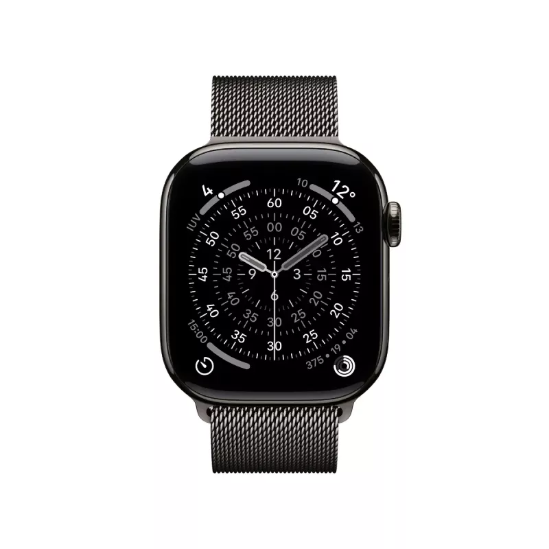 Išmanusis laikrodis Apple Watch Series 11 GPS + Cellular 42mm Slate Titanium korpusas su Slate Milanese apyranke, 64 GB, OLED, 374x446 px