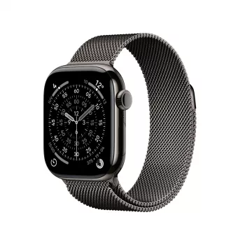 Išmanusis laikrodis Apple Watch Series 11 GPS + Cellular 42mm Slate Titanium korpusas su Slate Milanese apyranke, 64 GB, OLED, 374x446 px