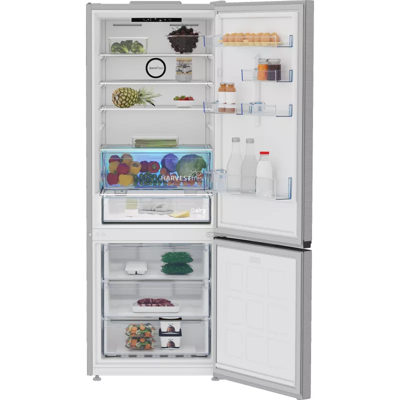 Šaldytuvas-šaldiklis Beko B3RCNE564HXB laisvai pastatomas 490 L sidabrinis