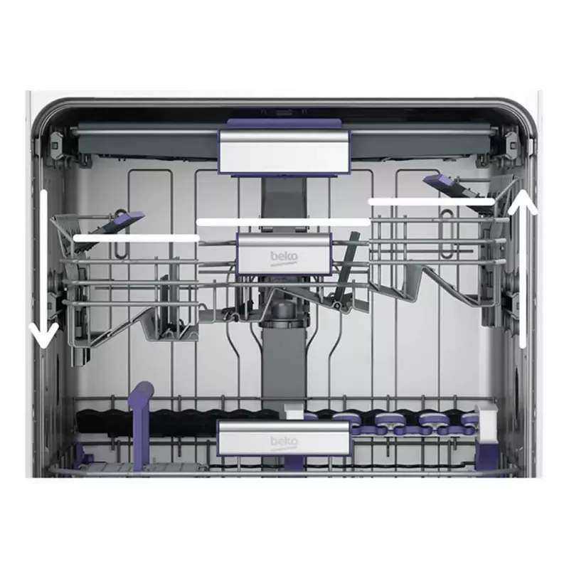 Laisvai pastatoma indaplovė BEKO DEN48530X, 15 stalvių, 8 programų, 44 dB, 598×850×600 mm