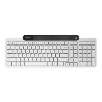 Belaidė Bluetooth klaviatūra Lenovo 800 – JAV anglų išdėstymas, savaiminio įkrovimo, balta