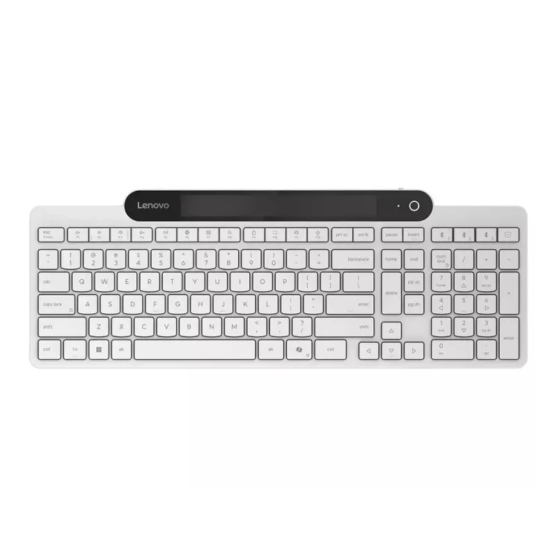 Belaidė Bluetooth klaviatūra Lenovo 800 – JAV anglų išdėstymas, savaiminio įkrovimo, balta