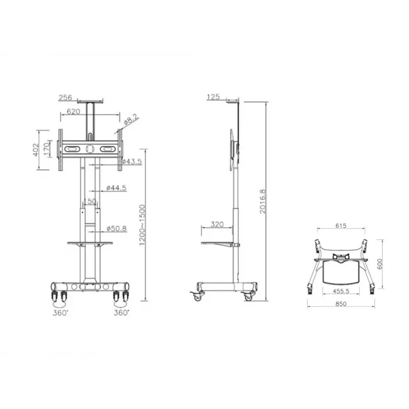 Multibrackets M Public Floorstand Basic 150 su lentyna ir laikikliu kamerai