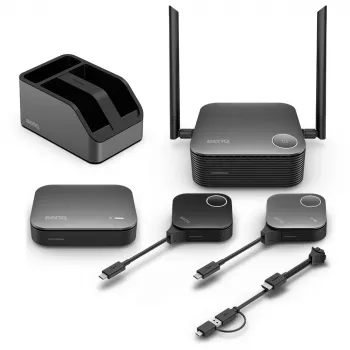 Belaidė prezentacijų sistema BenQ InstaShow VS25 HDMI stalas, Wi‑Fi 6, iki 2400 Mbps, išorinė antena, juoda