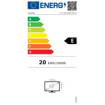 Monitorius Lenovo L27-4C 68,6 cm (27 colių) Full HD IPS LCD pilkas