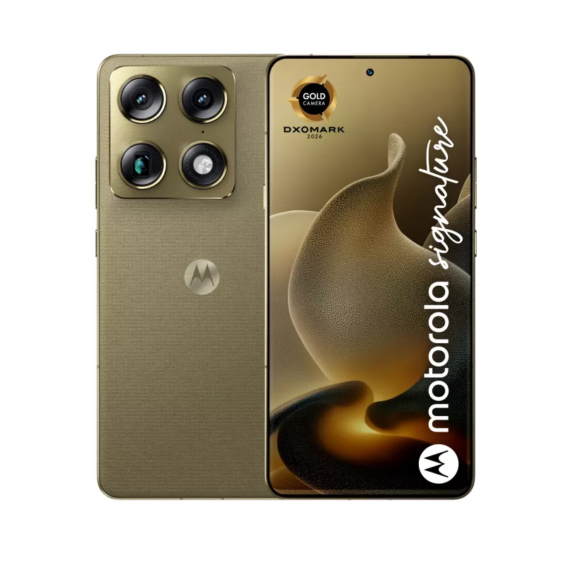 Motorola signature 17,2 cm (6,78 col.) 5G išmanusis telefonas, Dual SIM, Android 16.0, USB Type-C, 16 GB RAM, 512 GB atminties, 5200 mAh, auksinis