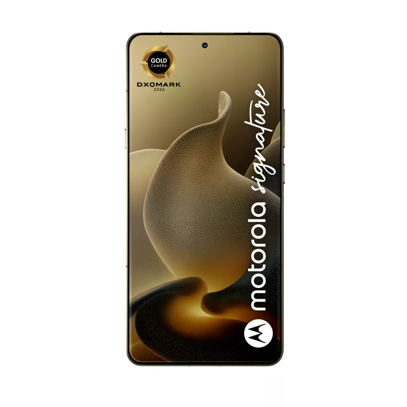 Motorola signature 17,2 cm (6,78 col.) 5G išmanusis telefonas, Dual SIM, Android 16.0, USB Type-C, 16 GB RAM, 512 GB atminties, 5200 mAh, auksinis
