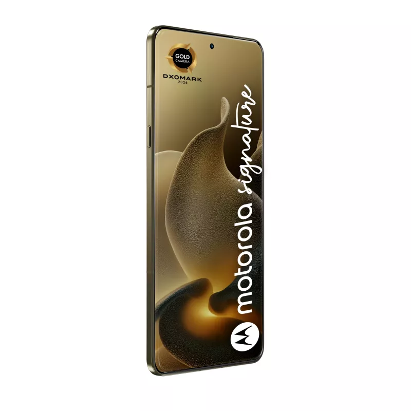 Motorola signature 17,2 cm (6,78 col.) 5G išmanusis telefonas, Dual SIM, Android 16.0, USB Type-C, 16 GB RAM, 512 GB atminties, 5200 mAh, auksinis