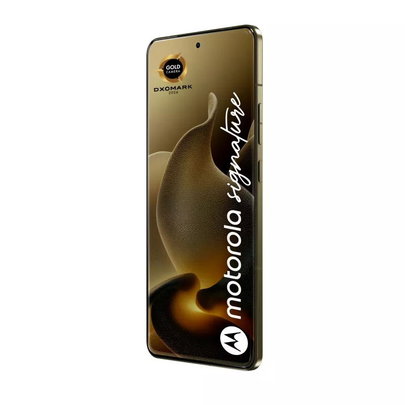 Motorola signature 17,2 cm (6,78 col.) 5G išmanusis telefonas, Dual SIM, Android 16.0, USB Type-C, 16 GB RAM, 512 GB atminties, 5200 mAh, auksinis