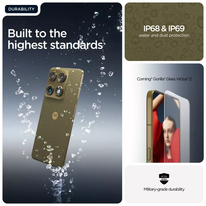 Motorola signature 17,2 cm (6,78 col.) 5G išmanusis telefonas, Dual SIM, Android 16.0, USB Type-C, 16 GB RAM, 512 GB atminties, 5200 mAh, auksinis