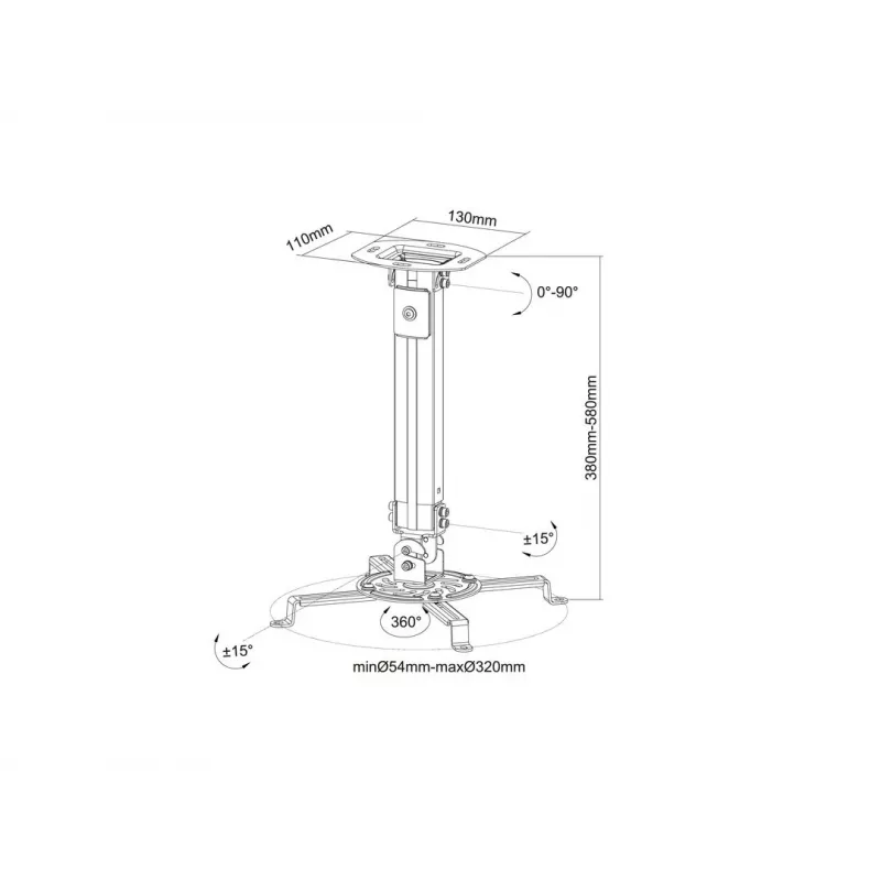 Lubinis laikiklis Multibrackets M Universal Projector Mount I baltas