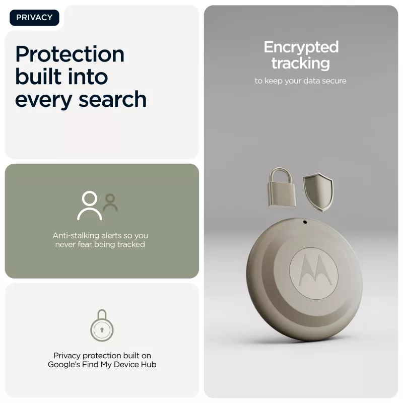 Finder Motorola moto tag 2 – universalus Bluetooth sekiklis, žalias, CR2032 baterija, 14400 h veikimo laikas, 7.4 g, Ø 3.19 cm