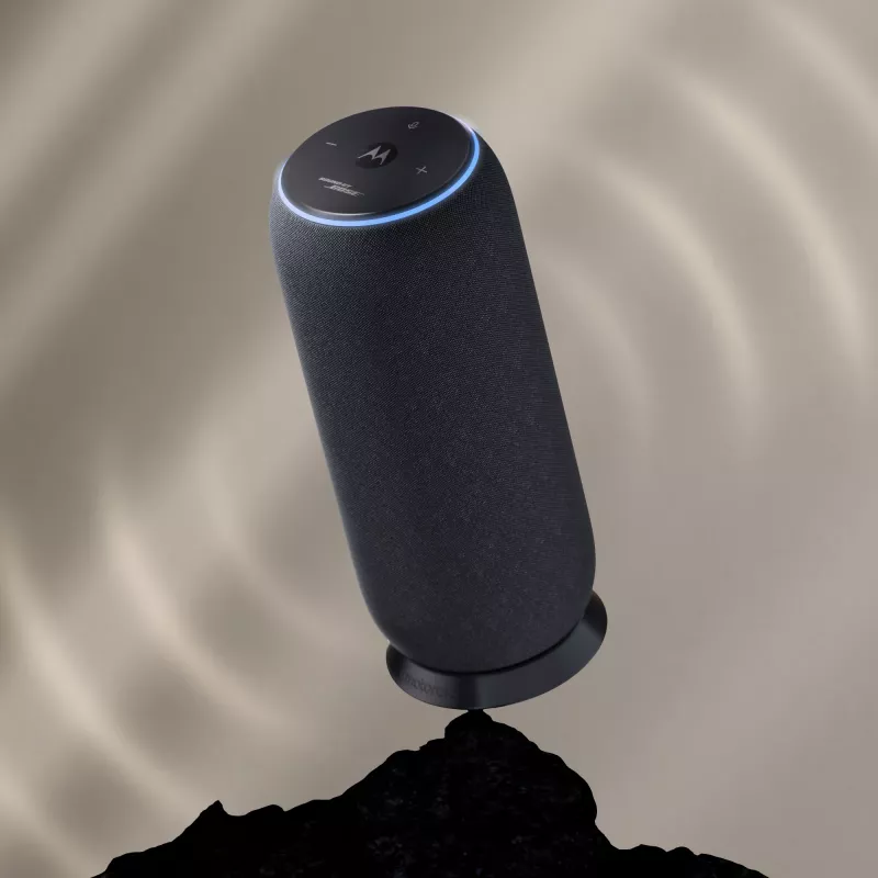 Mono nešiojamas garsiakalbis Motorola moto sound flow Carbon — 30 W RMS, USB-C, belaidis, audinio korpusas