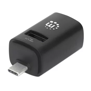 Manhattan USB-C 3 prievadų USB centras, ypač kompaktiškas, 3x USB-A prievadai (1x 5 Gbps USB 3.2 Gen1, 3x 480 Mbps USB 2.0), maitinamas iš USB