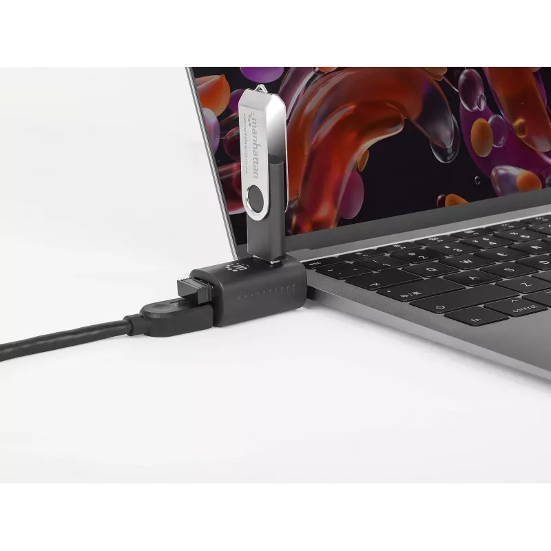 Manhattan USB-C 3 prievadų USB centras, ypač kompaktiškas, 3x USB-A prievadai (1x 5 Gbps USB 3.2 Gen1, 3x 480 Mbps USB 2.0), maitinamas iš USB