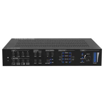 Vivolink vaizdo keitiklis VLSC242M, metalinis korpusas, HDCP 1.4/2.2, AC 110–230V, 250×200×44 mm