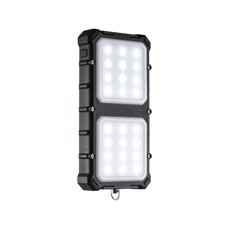 Sandberg Solar Powerbank CampLED 10000, 10000 mAh, nešiojamas saulės energijos bankas su LED lempa, juodas