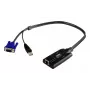 ATEN USB – VGA į Cat5e/6 KVM adapterio laidas (CPU modulis), USB, VGA, juoda, mėlyna, metalinė, RJ-45, 1 x RJ-45