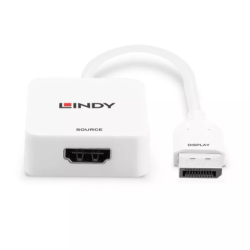 Lindy HDMI 18G į DisplayPort 1.2 keitiklis, 0,095 m, HDMI A tipo, DisplayPort, moteriškas, vyriškas, tiesus