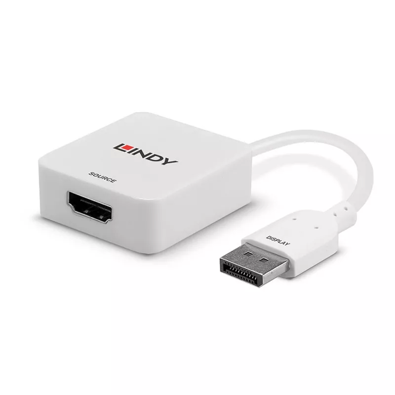 Lindy HDMI 18G į DisplayPort 1.2 keitiklis, 0,095 m, HDMI A tipo, DisplayPort, moteriškas, vyriškas, tiesus