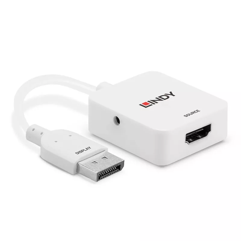 Lindy HDMI 18G į DisplayPort 1.2 keitiklis, 0,095 m, HDMI A tipo, DisplayPort, moteriškas, vyriškas, tiesus