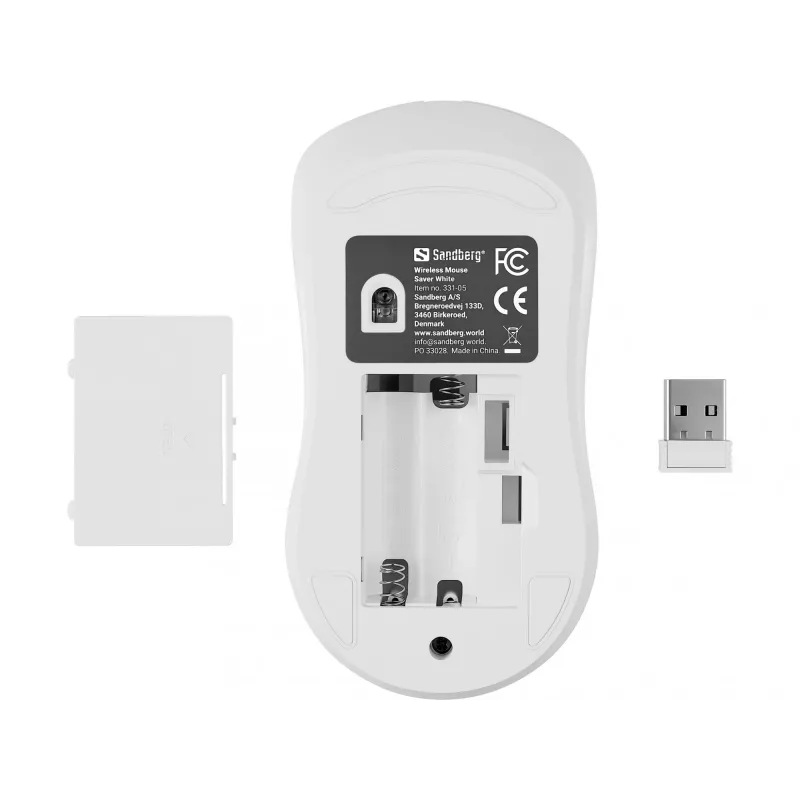 Sandberg Wireless Mouse Saver White, belaidė RF pelė, 1600 DPI, balta
