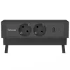 Fellowes 100137182 ilginimo laidas 2 m 2 kištukiniai lizdai Juodas