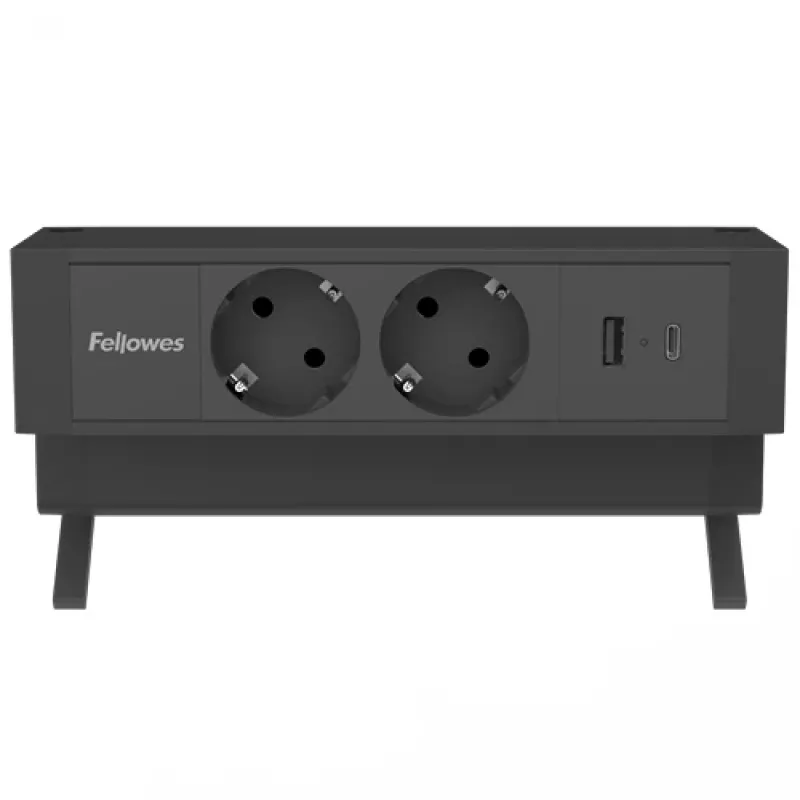 Fellowes 100137182 ilginimo laidas 2 m 2 kištukiniai lizdai Juodas