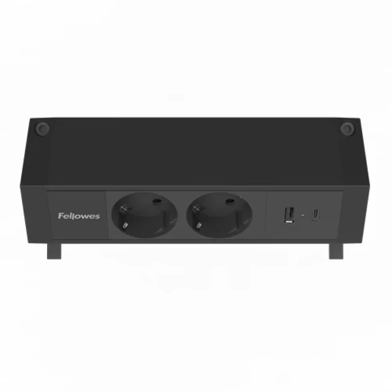 Fellowes 100137182 ilginimo laidas 2 m 2 kištukiniai lizdai Juodas