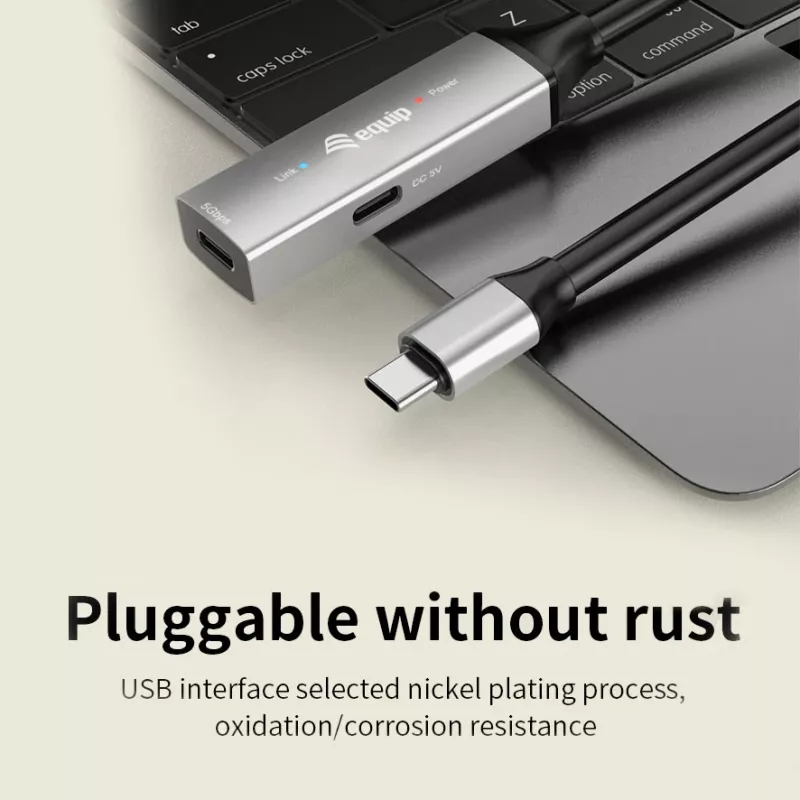 Aktyvus USB-C prailginimo kabelis EQUIP 10 m, USB 3.2 Gen 1 (5 Gbps), juodas