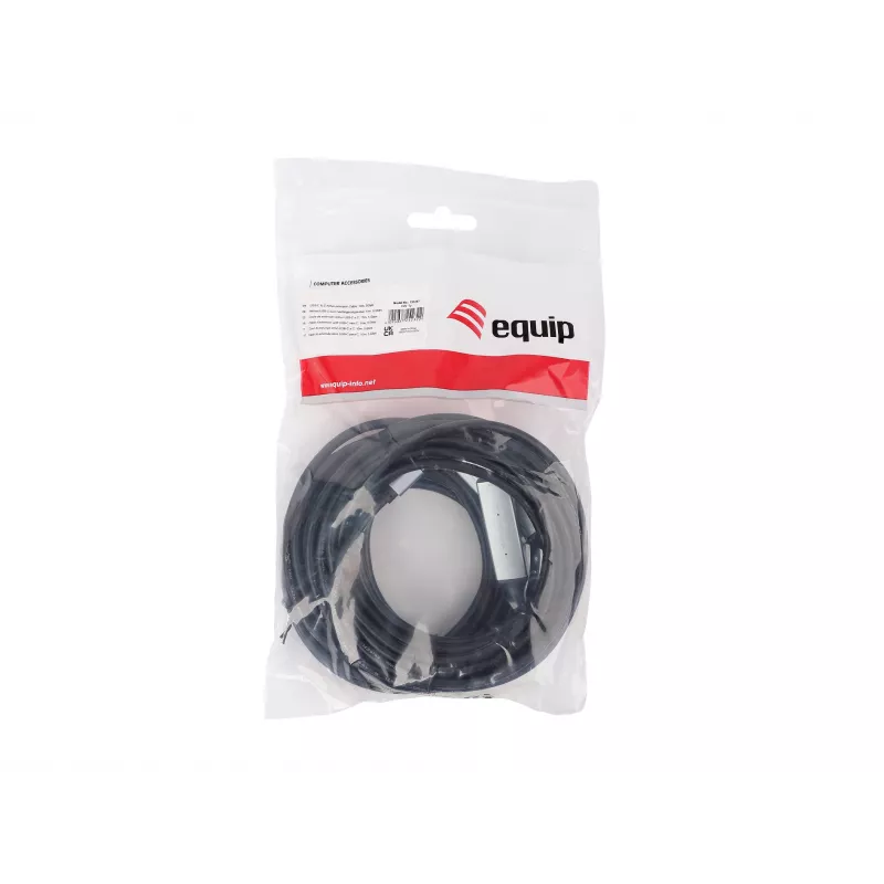 Aktyvus USB-C prailginimo kabelis EQUIP 10 m, USB 3.2 Gen 1 (5 Gbps), juodas