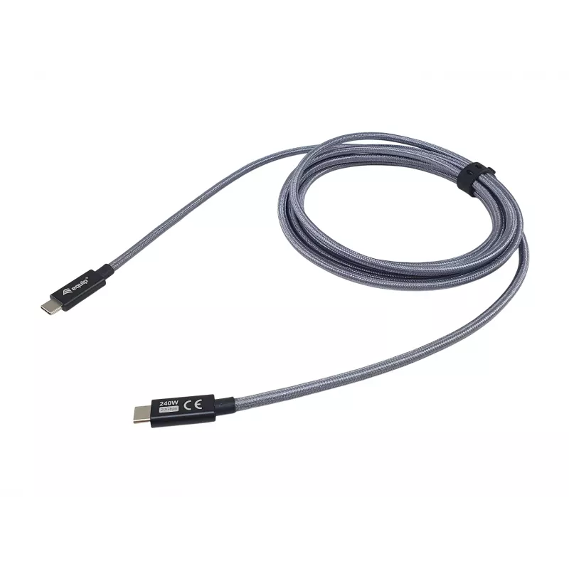 USB-C į USB-C laidas EQUIP 2,0 m — USB 3.2 Gen 2x2, 20 Gbps, PD 240W, 4K/60Hz, juodas