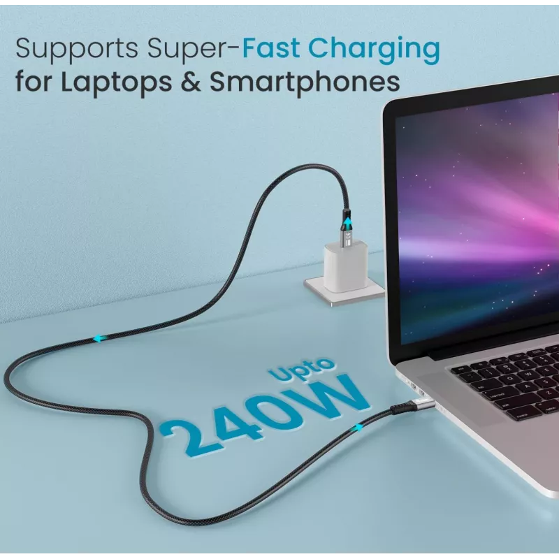 USB-C į USB-C laidas EQUIP 3,0 m — USB 3.2 Gen 2x2, 20 Gbps, PD 240W, 4K@60Hz, juodas