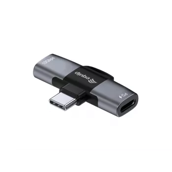 Adapteris USB-C OTG 2-in-1 EQUIP 133479 — 100W PD, 10Gbps, 1x USB-C į 2x USB-C, pilkas