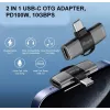 Adapteris USB-C OTG 2-in-1 EQUIP 133479 — 100W PD, 10Gbps, 1x USB-C į 2x USB-C, pilkas