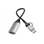 USB į HDMI adapteris EQUIP 133498 (USB-C ir USB-A jungtys, 1080p, aliuminio korpusas, pilka spalva)