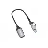 USB į HDMI adapteris EQUIP 133498 (USB-C ir USB-A jungtys, 1080p, aliuminio korpusas, pilka spalva)