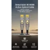 EQUIP HDMI 2.0 aktyvus optinis kabelis 15 m — atjungiamas A/D, 4K@60Hz, 18 Gbit/s, paauksuoti kontaktai