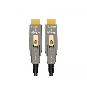 EQUIP HDMI 2.1 aktyvus optinis kabelis su nuimamais Type D + A jungtimis, 20 m, 48 Gbit/s, 8K/60Hz