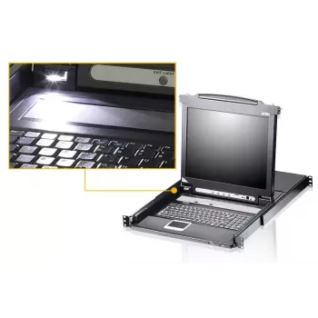 ATEN CL5708N stovo konsolė 48,3 cm (19 colių) juoda 1U