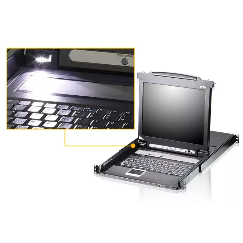 ATEN CL5708N stovo konsolė 48,3 cm (19 colių) juoda 1U