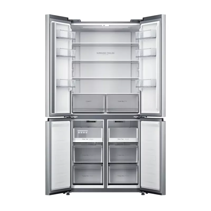 Šaldytuvas šalia šaldiklio Xiaomi Mijia Cross Door 502L – bendras 502 L (šaldytuvas 326 L / šaldiklis 176 L), No Frost, energijos klasė E, aukštis 191,2 cm, 37 dB, šlifuotas sidabras