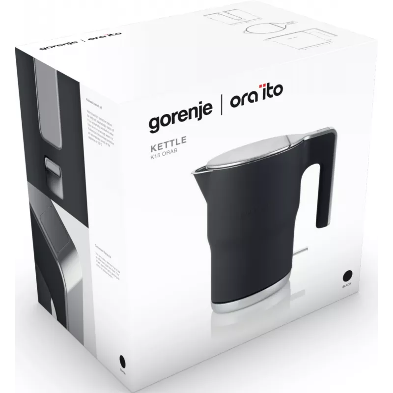 Gorenje K15ORAB elektrinis virdulys 1,5 L 2400 W Juodas