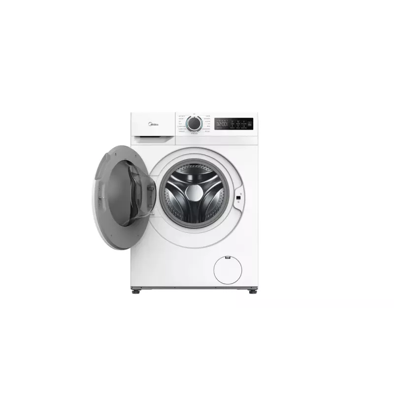 Priekinio pakrovimo skalbyklė Midea MF110W80BA10/W-HR — 8 kg, 1400 aps./min., A energijos klasė, LED ekranas, garo funkcija, 60×48 cm