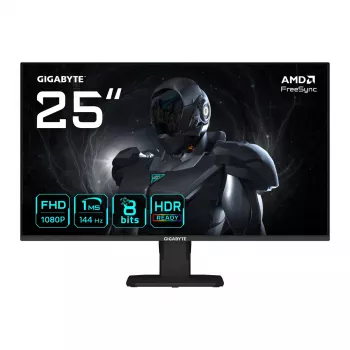 GIGABYTE GS25F14 24,5 col. FHD žaidimų monitorius – 1920×1080, 144Hz, 1ms, 300 cd/m², DisplayHDR10, HDMI 2.0, DisplayPort 1.2, VESA